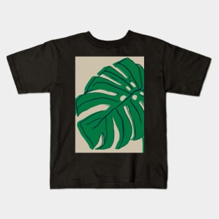 Monstera Plant Abstract Kids T-Shirt